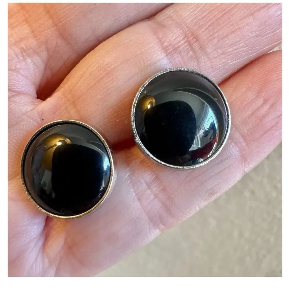 Pioneer vintage black  onyx cufflinks